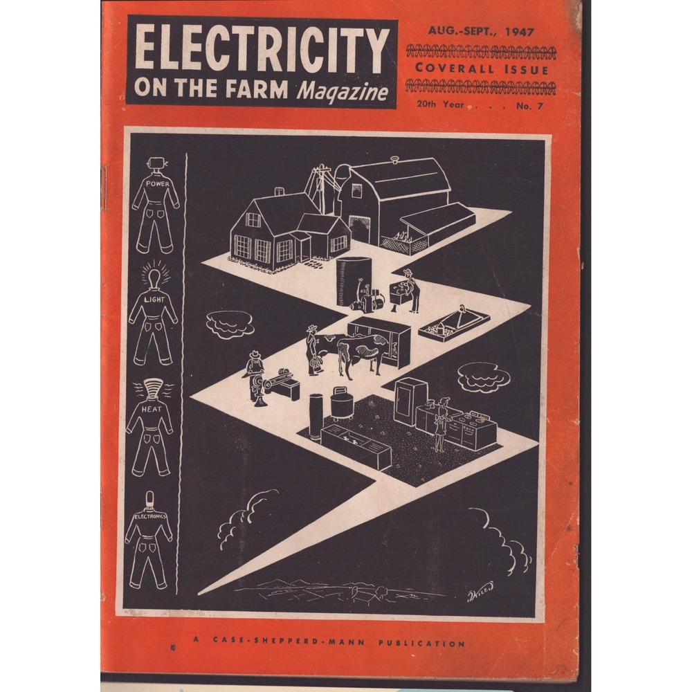 Electricity on the Farm Magazine August September 1947 Vintage Agriculture VG- - Picture 1 of 3